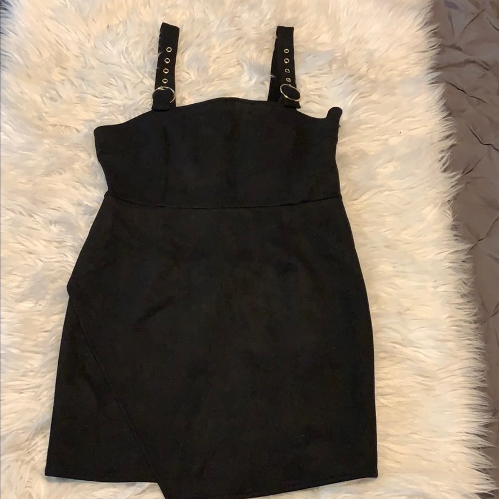 Forever 21 black felt mini dress